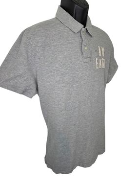 American Eagle Outfitters Light Gray‎ Polo with Embroidered Chest Detail